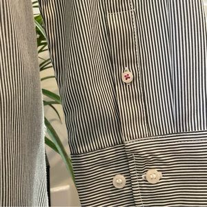 H&M Long Sleeve V-Neck Button Down Striped Shirt. CLEARANCE